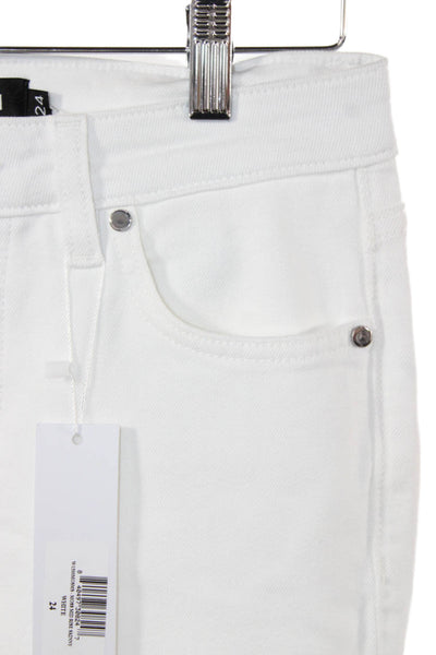 EB Denim Womens Skinny Jeans White Cotton Size 24