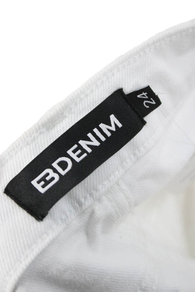 EB Denim Womens Skinny Jeans White Cotton Size 24