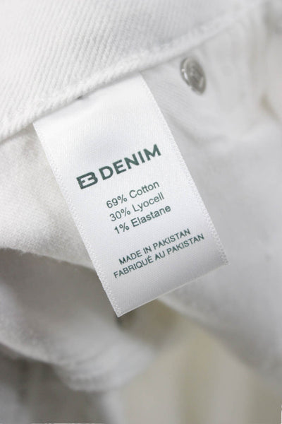 EB Denim Womens Skinny Jeans White Cotton Size 24
