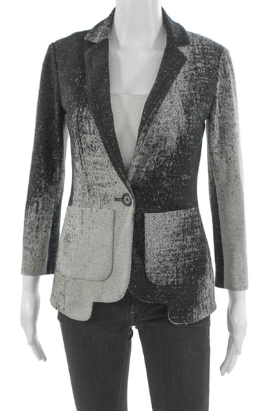 Yoana Baraschi Women Black Basic Jacket Long Sleeve Geometric Button Size 0