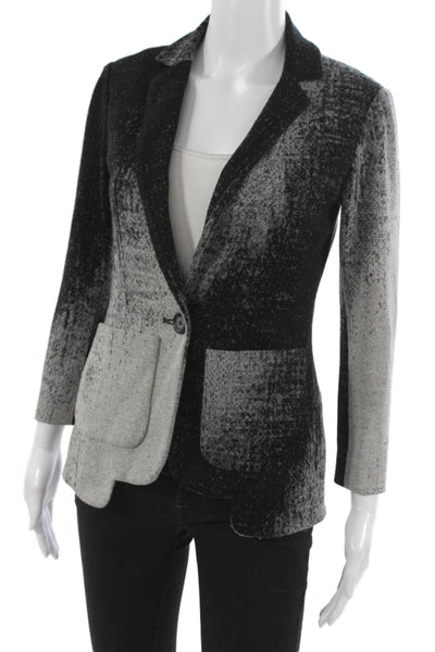 Yoana Baraschi Women Black Basic Jacket Long Sleeve Geometric Button Size 0