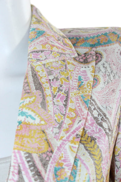 L'Agence Womens Paisley Cotton Basic Jacket Button Long Sleeve Size 00