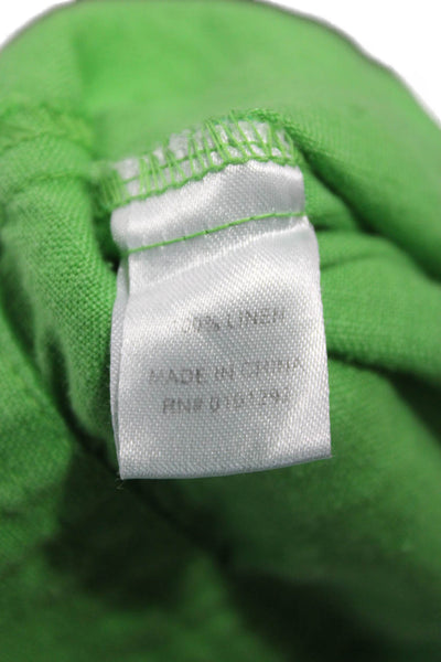 Lulu B Womens Basic Jacket Linen Green Collared Button Long Sleeve Size XS