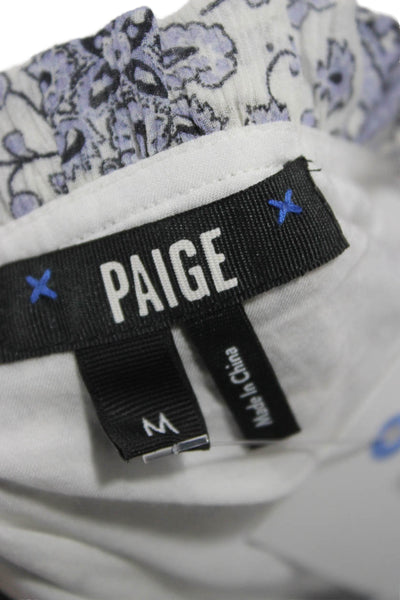 Paige Black Label Womens Fit&Flare Silk V-Neck Short Sleeve White Dress Size M