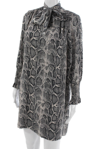 Rebecca Taylor Womens Silk Animal Print Shift Dress Longsleeve Size 4