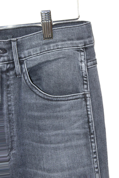 3x1 NYC Womens Straight Jeans Gray Cotton Mid Rise Button 26in Size 25