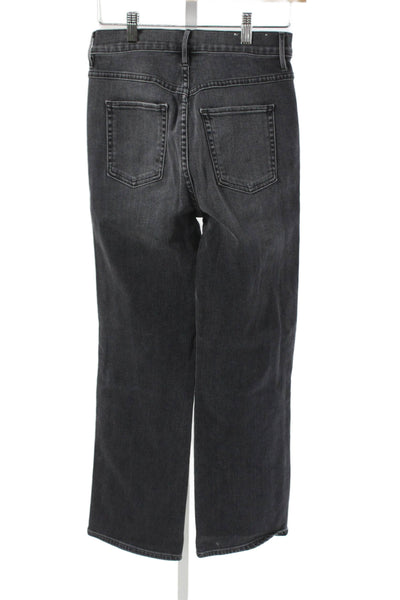 3x1 NYC Womens Straight Jeans Gray Cotton Mid Rise Button 26in Size 25