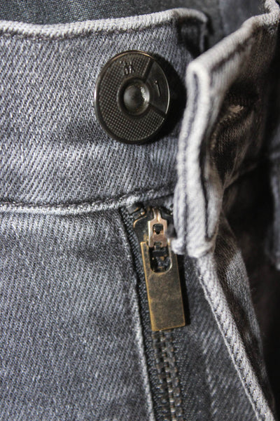 3x1 NYC Womens Straight Jeans Gray Cotton Mid Rise Button 26in Size 25