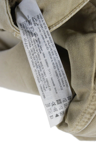 Zara Women Chino Pants Beige Cotton Button Closure Size 2