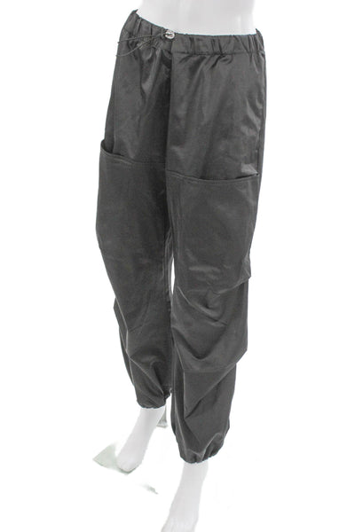 Zara Women Cargo Pants Gray Drawstring Polyester Size S