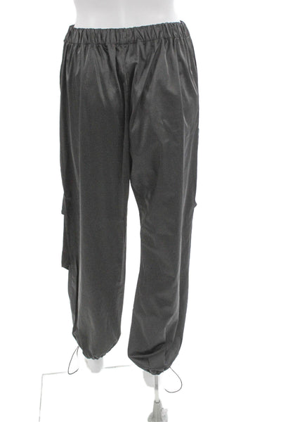 Zara Women Cargo Pants Gray Drawstring Polyester Size S