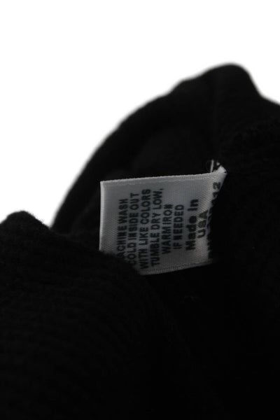 Monrow Women Black Collared Cotton Blend Cardigan Button Long Sleeve Size S