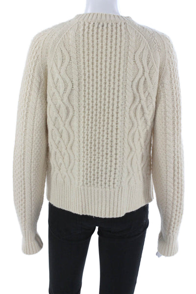 Re/Done Womens Pullover Ivory 100% Wool Crew Neck Size S