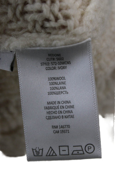 Re/Done Womens Pullover Ivory 100% Wool Crew Neck Size S