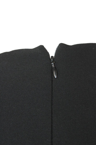 Zara Women Shift Dress Black 3/4 Sleeve Round Neck Polyester Size S
