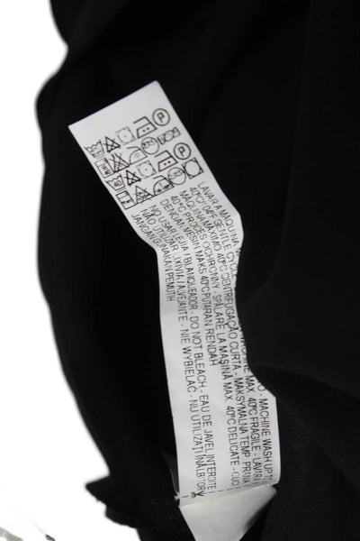 Zara Women Shift Dress Black 3/4 Sleeve Round Neck Polyester Size S