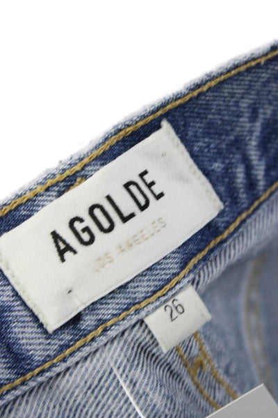Agolde Womens Blue Straight High Rise Jeans 100% Cotton Size 26