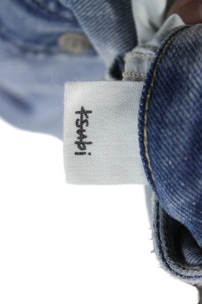 Ksubi Unisex Wide Leg Jeans Blue High Rise Cotton Size 25