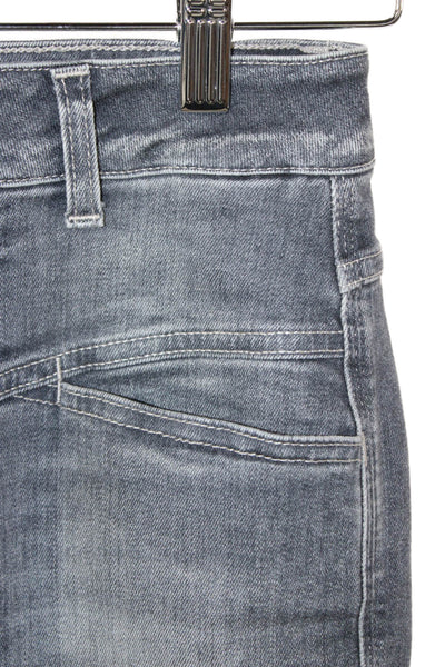 Closed Womens Tapered Gray Cotton Jeans Mid Rise Button Size 40