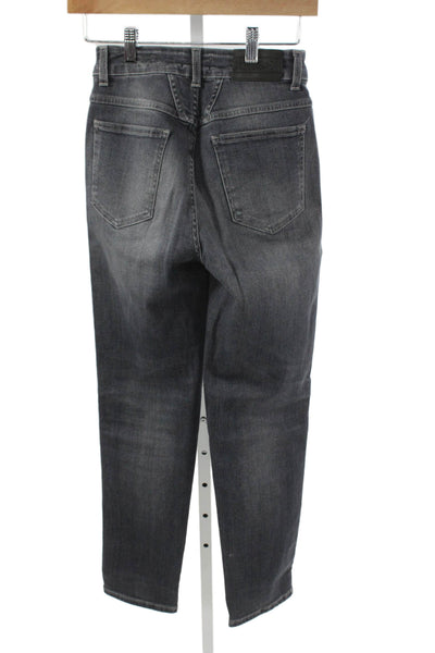 Closed Womens Tapered Gray Cotton Jeans Mid Rise Button Size 40