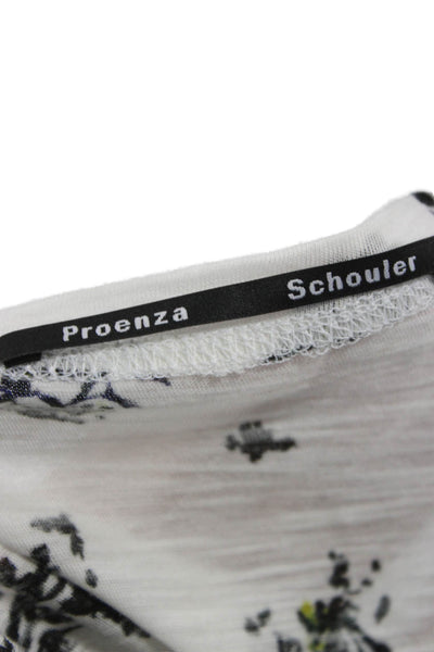 Proenza Schouler Women Floral Cotton Crew Neck Basic T Shirt Multicolor Size M