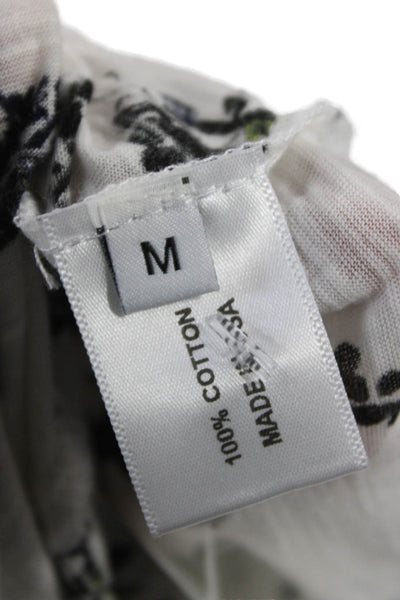 Proenza Schouler Women Floral Cotton Crew Neck Basic T Shirt Multicolor Size M