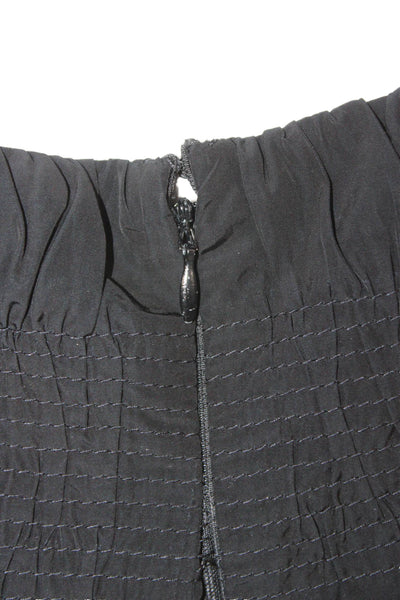 Dries Van Noten Women Tunic Black Off Shoulder Short Sleeve Zip Size 36