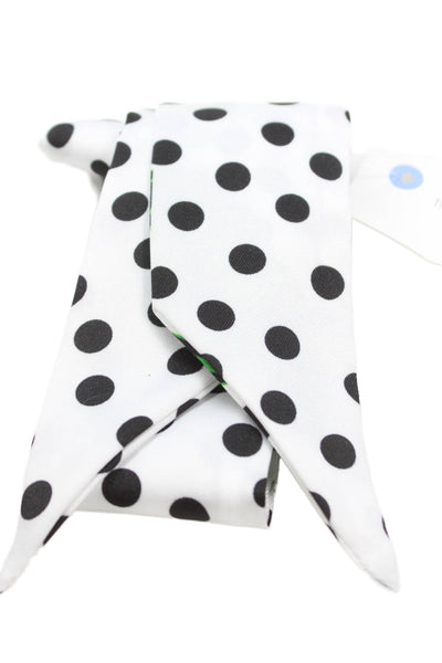 Off White Mens Polka Dot Ascot Tie White Black