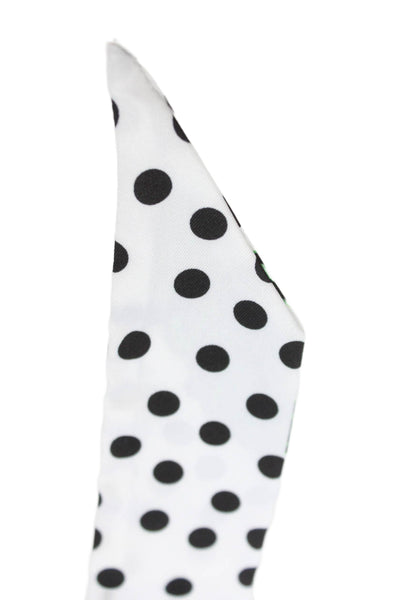 Off White Mens Polka Dot Ascot Tie White Black