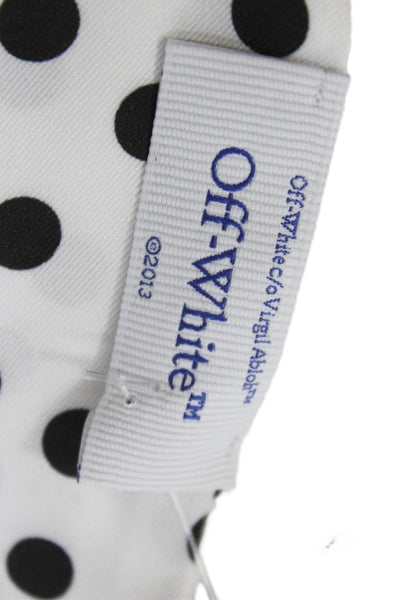 Off White Mens Polka Dot Ascot Tie White Black