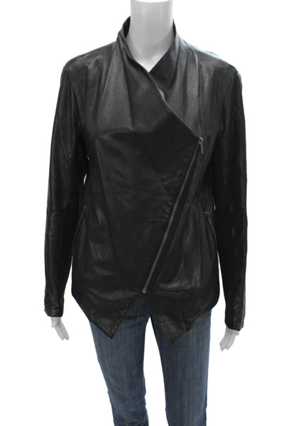BB Dakota Womens Motorcycle Jacket Black Zip Mock Neck Size M