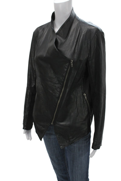 BB Dakota Womens Motorcycle Jacket Black Zip Mock Neck Size M