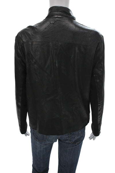 BB Dakota Womens Motorcycle Jacket Black Zip Mock Neck Size M