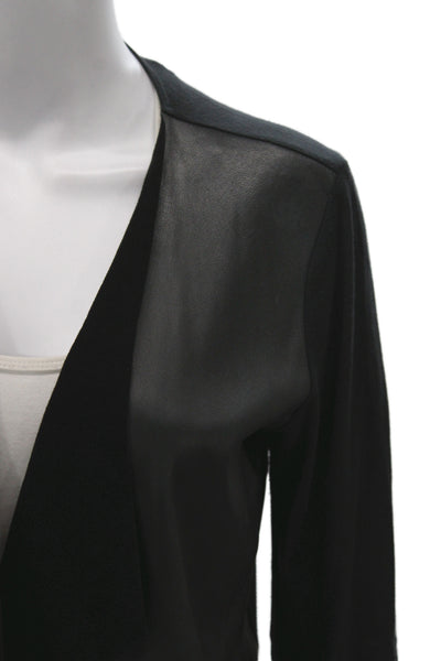 Michael Stars Womens Black Supima V Neck Long Sleeve Jacket Size L