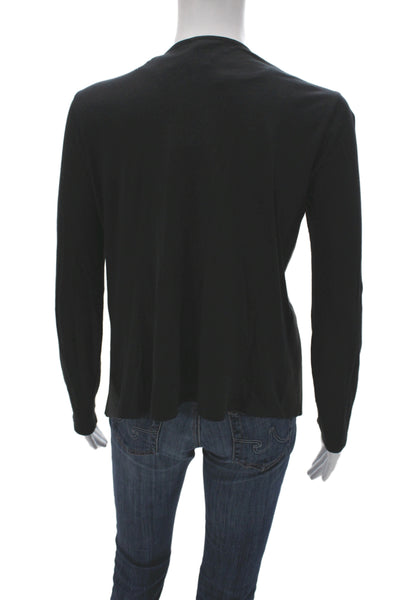 Michael Stars Womens Black Supima V Neck Long Sleeve Jacket Size L