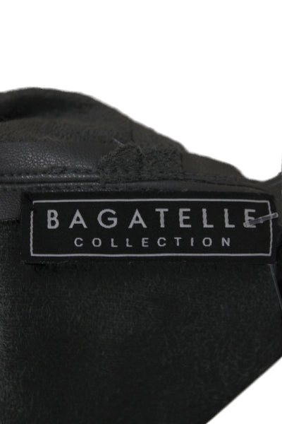 Bagatelle Womens Dark Gray Polyurethane Jacket Zip High Neck Long Sleeve Size M