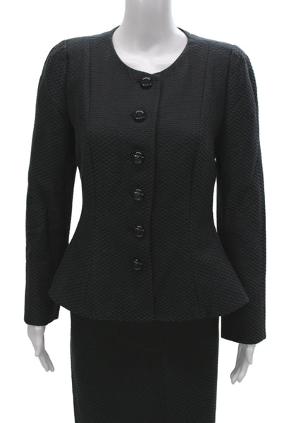 Armani Collezioni Women's Button Closure Two Piece Skirt Suit Black Size 10