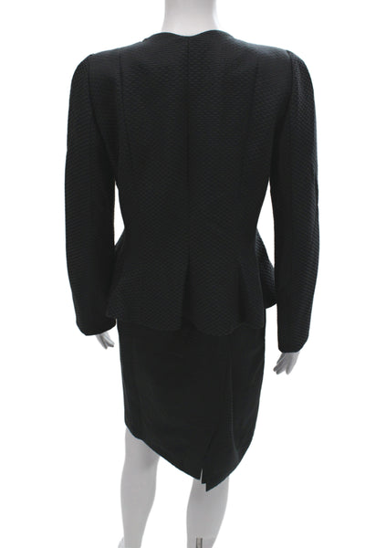 Armani Collezioni Women's Button Closure Two Piece Skirt Suit Black Size 10