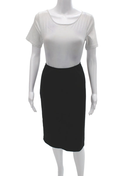 Lafayette 148 New York Womens Straight Pencil Black Skirt Size 8