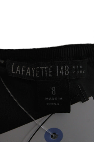 Lafayette 148 New York Womens Straight Pencil Black Skirt Size 8