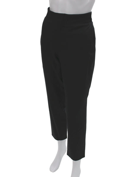 Piazza Sempione Women Black Cropped Ankle Dress Pants Virgin Wool Size 44