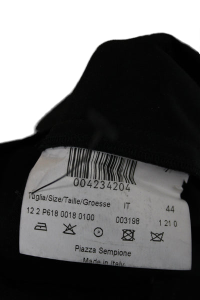 Piazza Sempione Women Black Cropped Ankle Dress Pants Virgin Wool Size 44