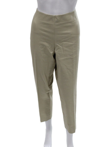 Lafayette 148 New York Womens Beige Cropped Ankle Dress Pants Zip Size 10