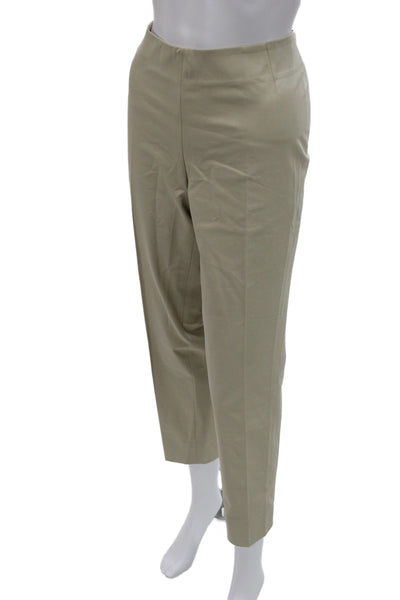 Lafayette 148 New York Womens Beige Cropped Ankle Dress Pants Zip Size 10