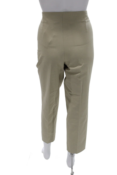 Lafayette 148 New York Womens Beige Cropped Ankle Dress Pants Zip Size 10