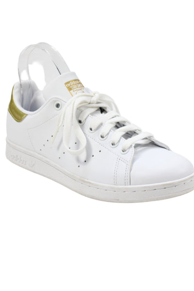 Adidas Stan Smith Womens Leather Primegreen Sneakers White Gold Size 7.5
