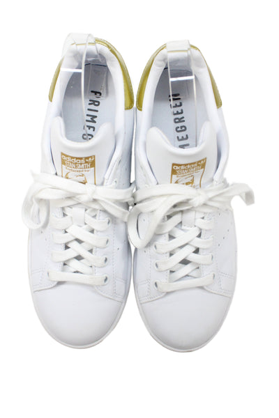 Adidas Stan Smith Womens Leather Primegreen Sneakers White Gold Size 7.5