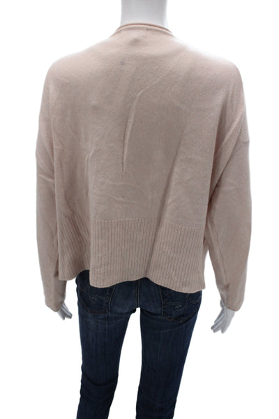 525 Unisex 100% Cashmere V Neck Beige Drawstring Long Sleeve Sweater Size XS