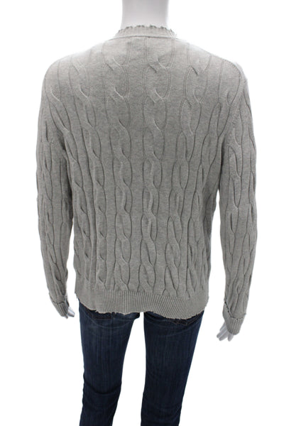 Minnie Rose Unisex Cardigan Gray V-Neck Button Cotton Long Sleeve Size S