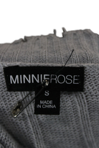 Minnie Rose Unisex Cardigan Gray V-Neck Button Cotton Long Sleeve Size S